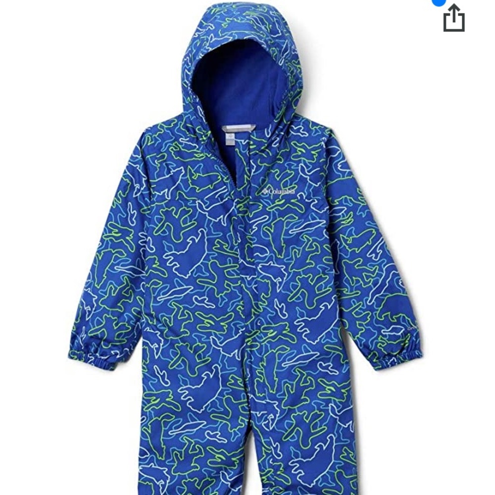 NWOT Columbia Toddler Critter Printed Rain Suit 4T